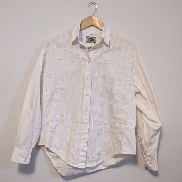 Vintage cotton button front shirt with piping - Picture 1 of 3